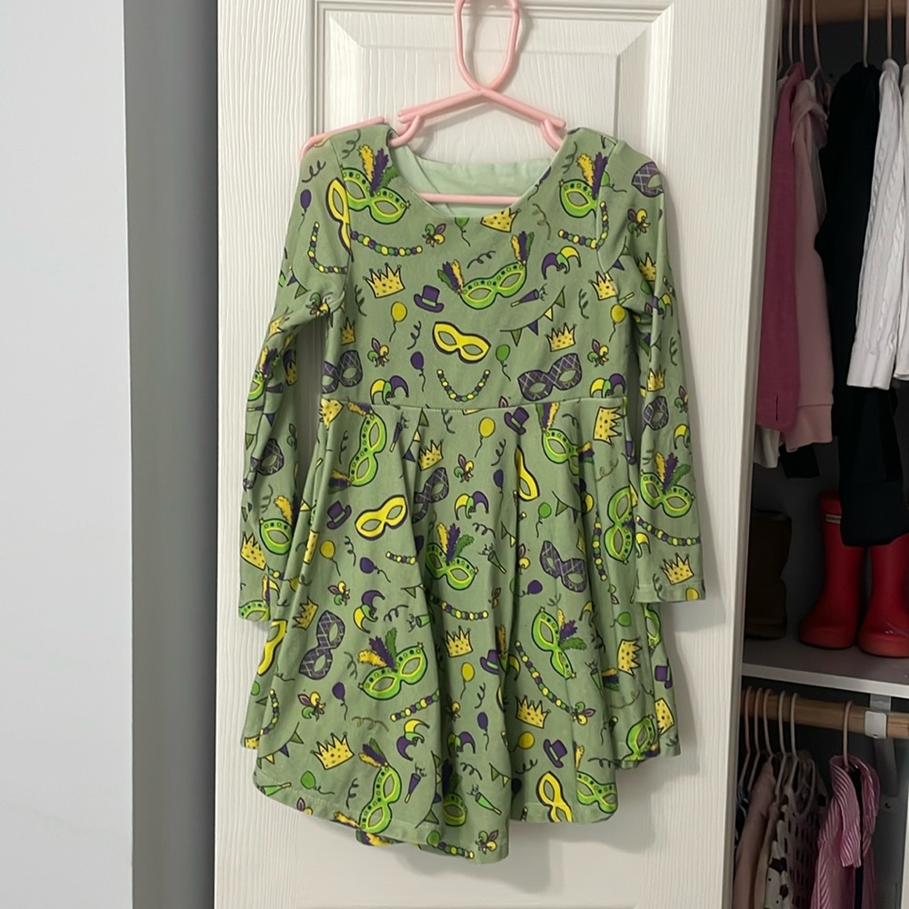 Long Sleeve Boutique Mardi Gras Dress